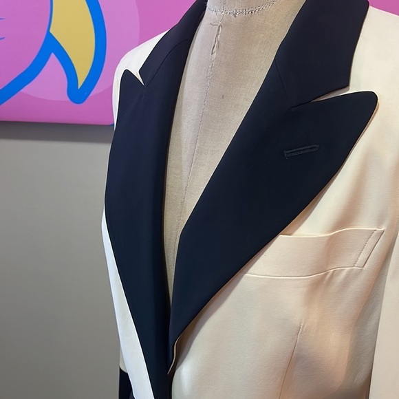 Moschino Couture Double Collar Tuxedo Jacket Ivory Black - Picture 12 of 16